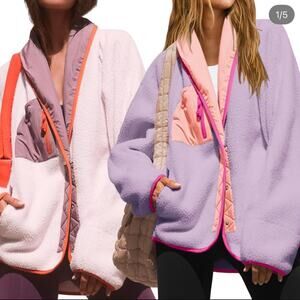 Free People Purple Fleece Size XL Hit The Slopes NWT